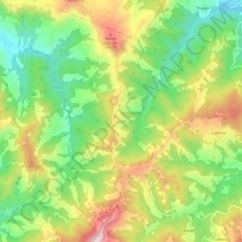 Mappa topografica Losio, altitudine, rilievo