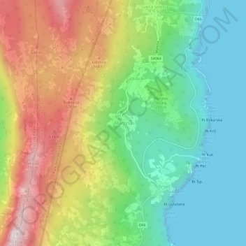 Mappa topografica Martina, altitudine, rilievo