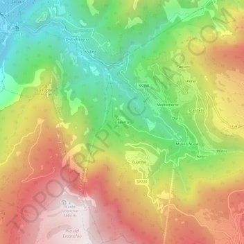 Mappa topografica Ondertol, altitudine, rilievo