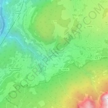 Mappa topografica St. Vigil - San Vigilio, altitudine, rilievo