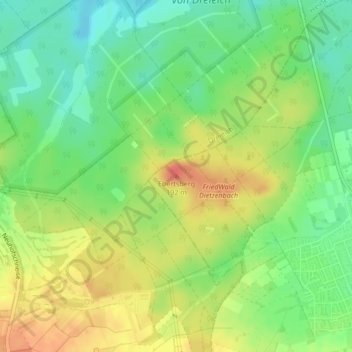 Mappa topografica Ebertsberg, altitudine, rilievo