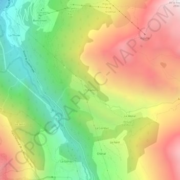 Mappa topografica L'Echaillon, altitudine, rilievo