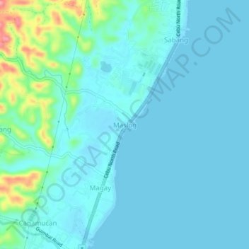Mappa topografica Maslog, altitudine, rilievo
