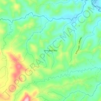 Mappa topografica Vereda El Filo, altitudine, rilievo