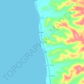 Mappa topografica Balaring, altitudine, rilievo