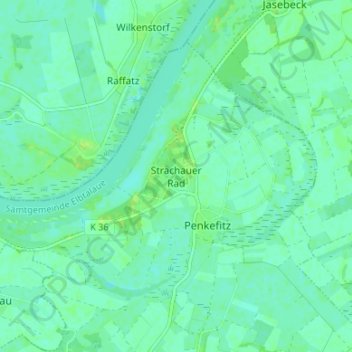 Mappa topografica Strachauer Rad, altitudine, rilievo