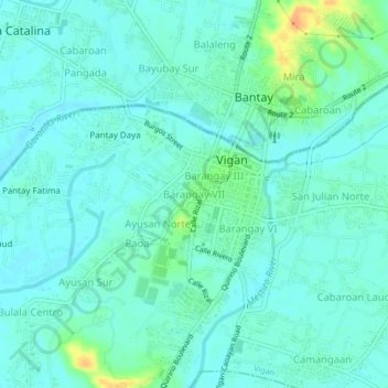 Mappa topografica Barangay VII, altitudine, rilievo