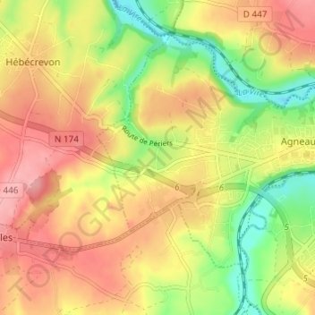 Mappa topografica La Fouquelinière, altitudine, rilievo