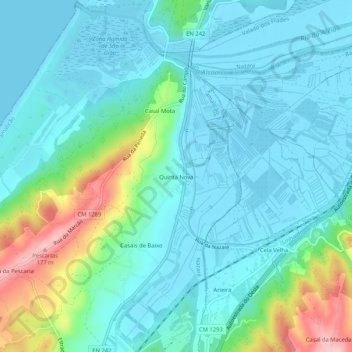 Mappa topografica Quinta Nova, altitudine, rilievo