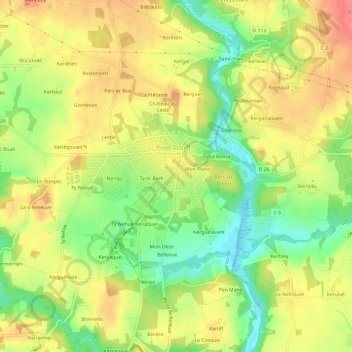 Mappa topografica Kerpus, altitudine, rilievo