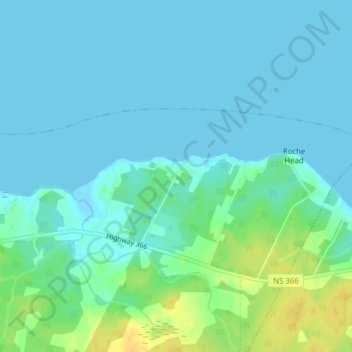 Mappa topografica Seagrove, altitudine, rilievo