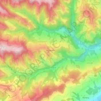 Mappa topografica Bramboden, altitudine, rilievo
