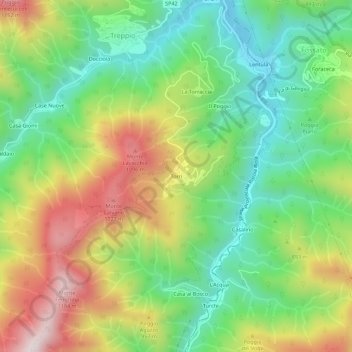 Mappa topografica Torri, altitudine, rilievo