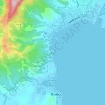 Mappa topografica Casao, altitudine, rilievo