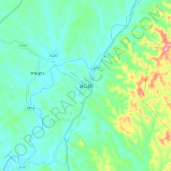 Mappa topografica 路口镇, altitudine, rilievo