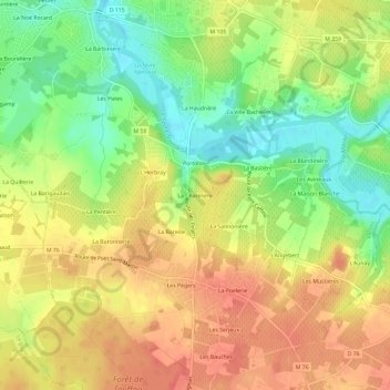 Mappa topografica La Chatelière, altitudine, rilievo