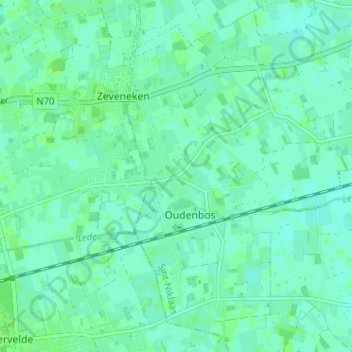 Mappa topografica Hul, altitudine, rilievo