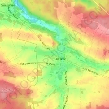 Mappa topografica Fond des Vaulx, altitudine, rilievo