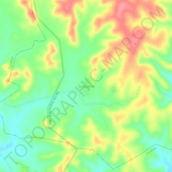 Mappa topografica Sarpdere, altitudine, rilievo