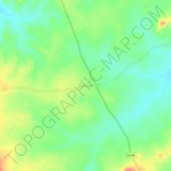 Mappa topografica Damoh, altitudine, rilievo
