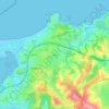 Mappa topografica Sopite, altitudine, rilievo