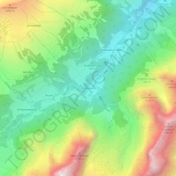 Mappa topografica Rosenlaui, altitudine, rilievo