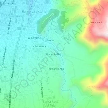 Mappa topografica Romerillo Bajo, altitudine, rilievo