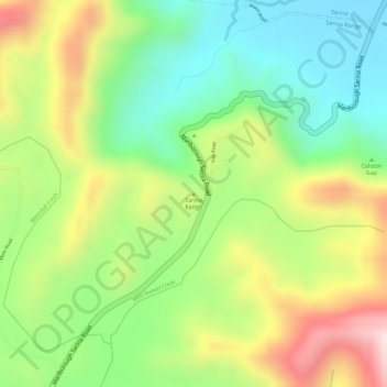 Mappa topografica Sarina Range, altitudine, rilievo