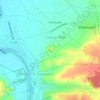 Mappa topografica Cabeza Maya, altitudine, rilievo