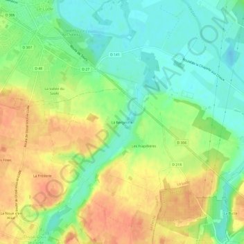 Mappa topografica La Bergeotte, altitudine, rilievo