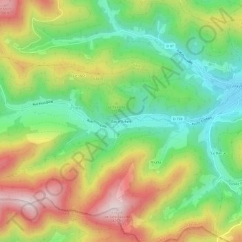 Mappa topografica Bas d'Urbeis, altitudine, rilievo