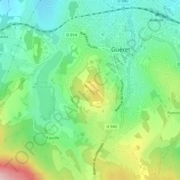 Mappa topografica Grancher, altitudine, rilievo