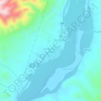 Mappa topografica Tamezmoute, altitudine, rilievo
