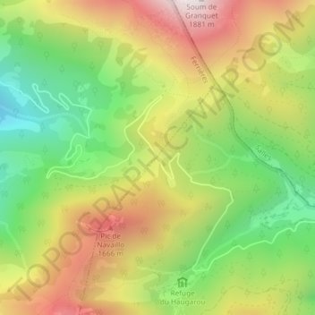 Mappa topografica Col de Spandelles, altitudine, rilievo