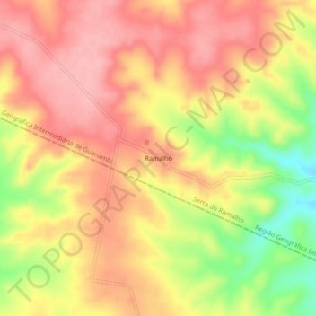 Mappa topografica Ramalho, altitudine, rilievo