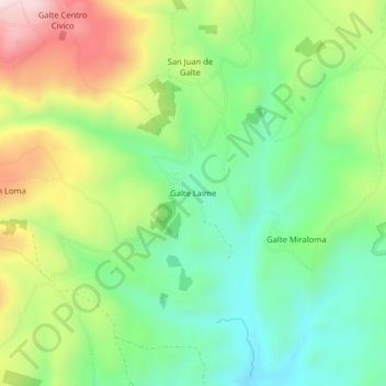 Mappa topografica Galte Laime, altitudine, rilievo