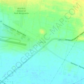 Mappa topografica Galeras, altitudine, rilievo