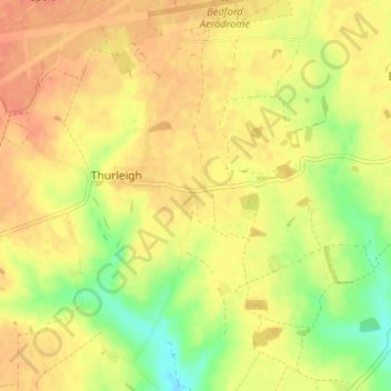 Mappa topografica Cross End, altitudine, rilievo