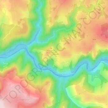 Mappa topografica La Taillade, altitudine, rilievo