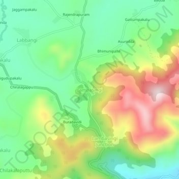 Mappa topografica Lambasingi, altitudine, rilievo