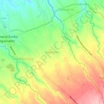 Mappa topografica Kabulusan, altitudine, rilievo