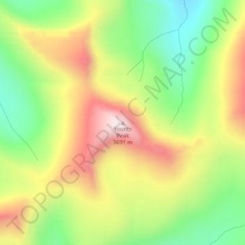 Mappa topografica Younts Peak, altitudine, rilievo