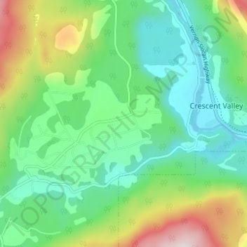 Mappa topografica Krestova, altitudine, rilievo