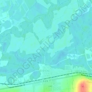 Mappa topografica Les Hachettes, altitudine, rilievo