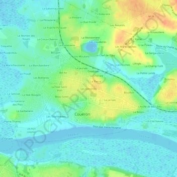 Mappa topografica Les Epinettes, altitudine, rilievo