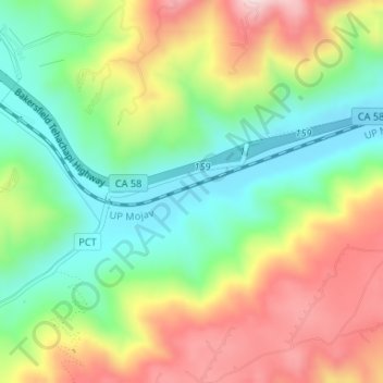 Mappa topografica Cameron, altitudine, rilievo
