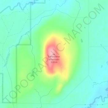 Mappa topografica Limestone Mountain, altitudine, rilievo