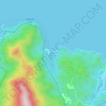 Mappa topografica Haad Khuat, altitudine, rilievo