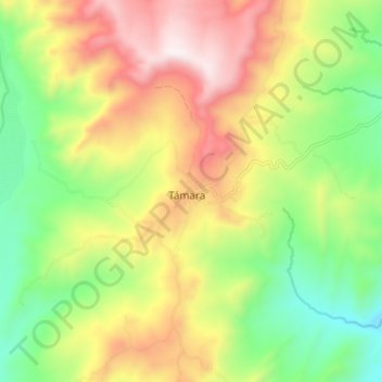 Mappa topografica Tamara, altitudine, rilievo