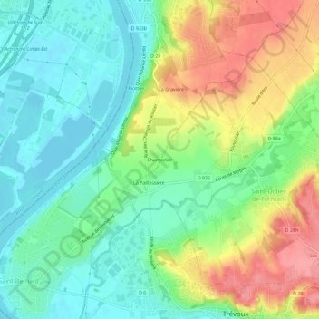 Mappa topografica Chanteclair, altitudine, rilievo